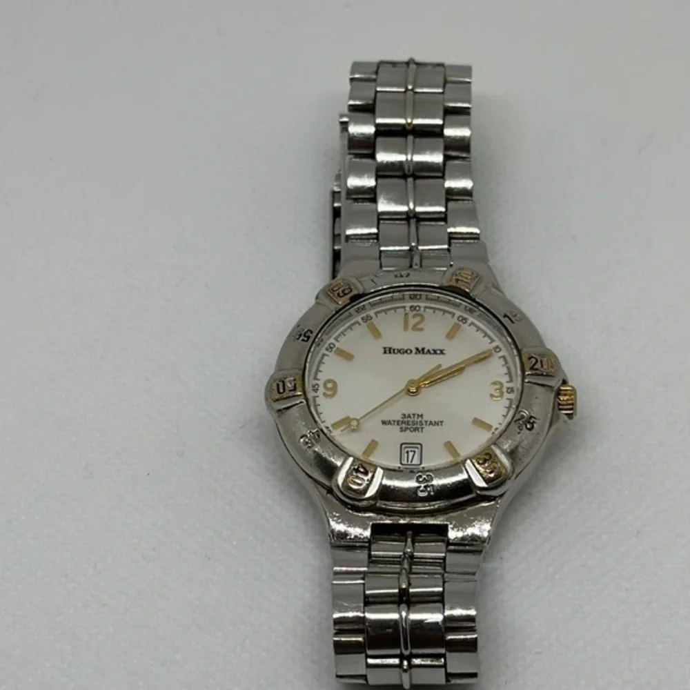 Hugo Maxx Men's Dress Watch. Calendar‎ On Face. Gold Accents​​​​​​​​​​